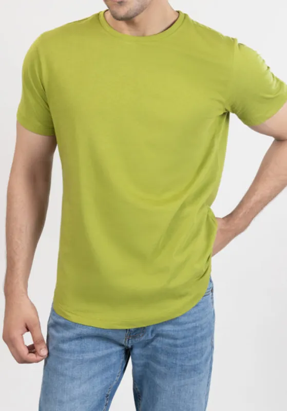 Olive Cloud Crew Tee - Curved Hem sold by Brisk Shirts