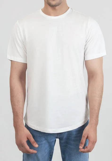 White Cloud Crew Tee - Curved Hem sold by Brisk Shirts