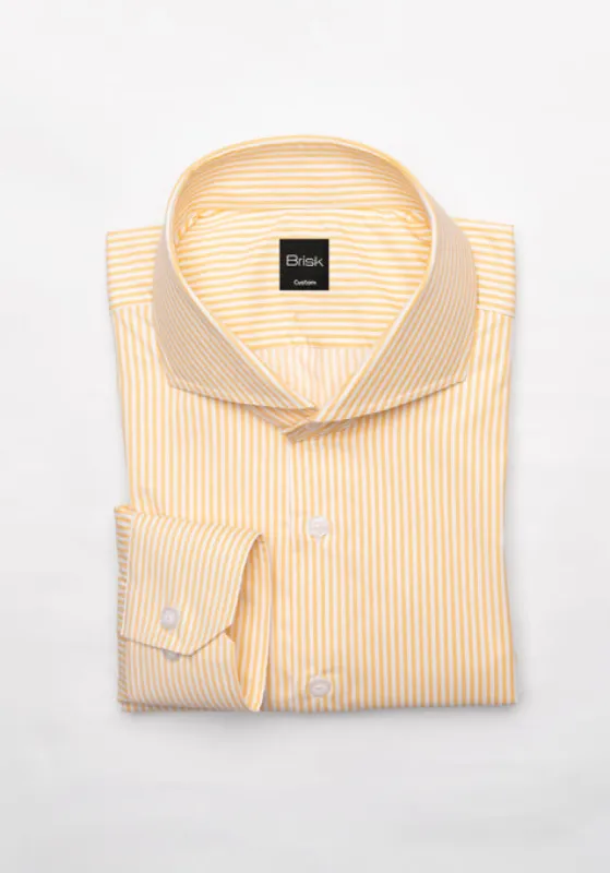 Wrinkle Free Yellow Performance Stretch Stripes Shirt sold by Brisk Shirts