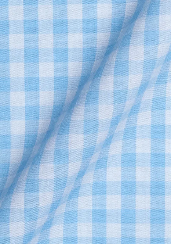 Wrinkle-Free Blue-Grey Stretch Gingham sold by Brisk Shirts
