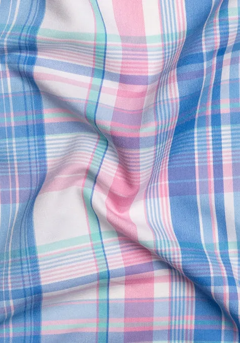 Wrinkle-Free Blue-Pink Performance Stretch Plaid sold by Brisk Shirts product image thumbnail 3