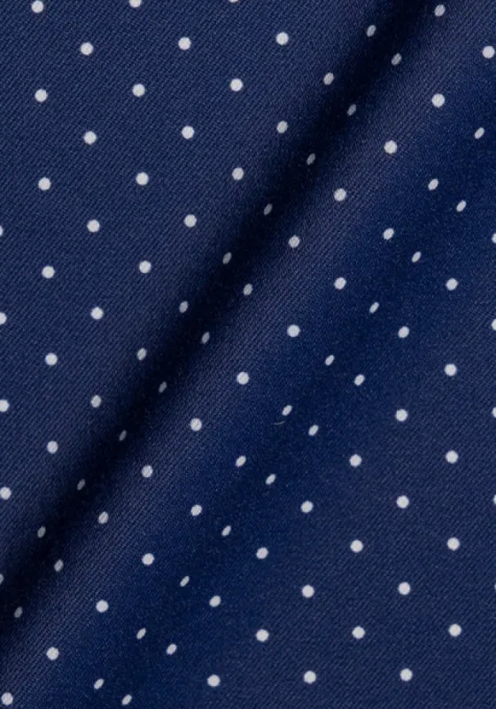Wrinkle-Free Navy-Blue Polka Dots Performance Stretch sold by Brisk Shirts