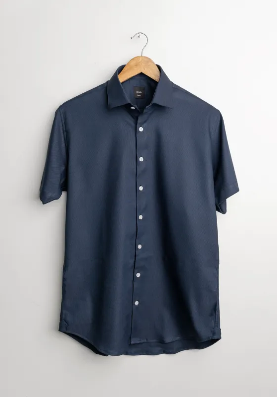 Water-Repellent Midnight Blue Structured Heavy-Weight Performance Stretch Shirt- Wrinkle-Free sold by Brisk Shirts