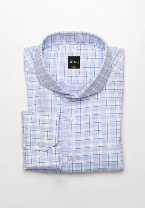 Wrinkle-Free Blue Super-Soft Tartan Performance Stretch Shirt - Cut-Away Extreme sold by Brisk Shirts