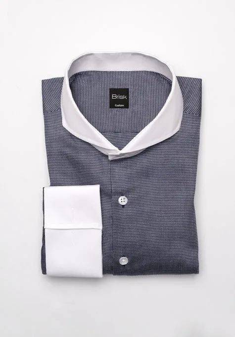 Egyptian Black Navy Structured Wrinkle-Resistant Shirt sold by Brisk Shirts product image thumbnail 2