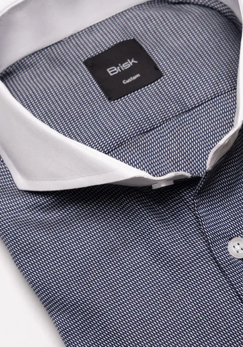 Egyptian Black Navy Structured Wrinkle-Resistant Shirt sold by Brisk Shirts