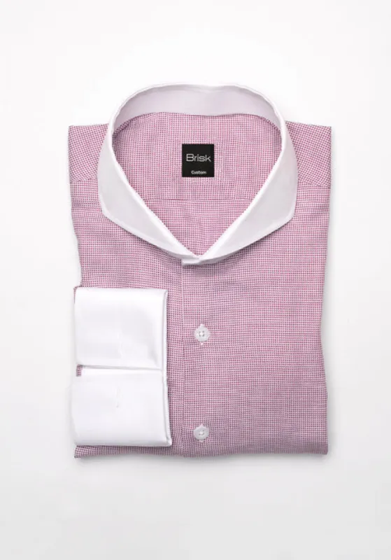 Burgundy Dobby Structured Wrinkle-Resistant Shirt sold by Brisk Shirts