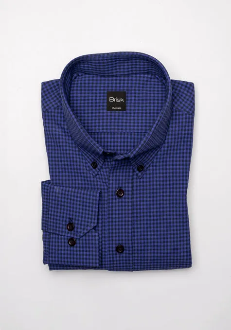 Deep Purple Black Gingham Seersucker Shirt sold by Brisk Shirts