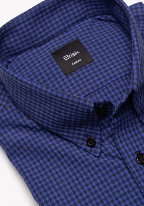 Deep Purple Black Gingham Seersucker Shirt sold by Brisk Shirts product image thumbnail 2