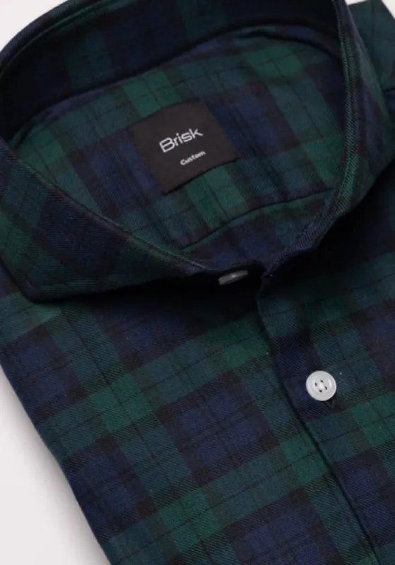 Brushed Black Watch Tartan Shirt sold by Brisk Shirts