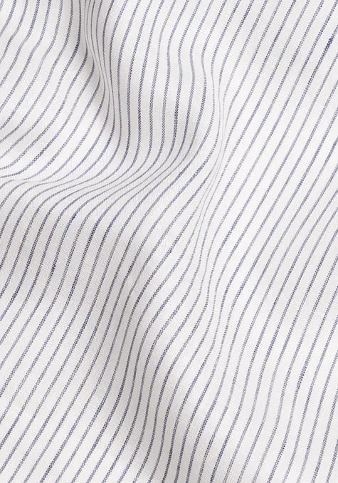 Black on White Linen Stripes sold by Brisk Shirts product image thumbnail 2