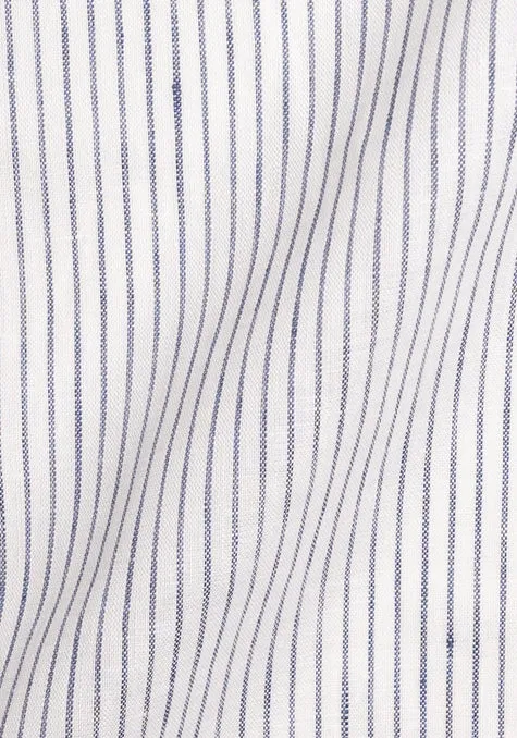 Black on White Linen Stripes sold by Brisk Shirts