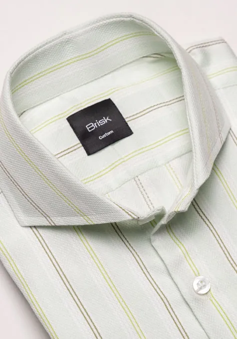Egyptian Mint Green Diamond Structured Poly Stripes Shirt sold by Brisk Shirts product image thumbnail 2