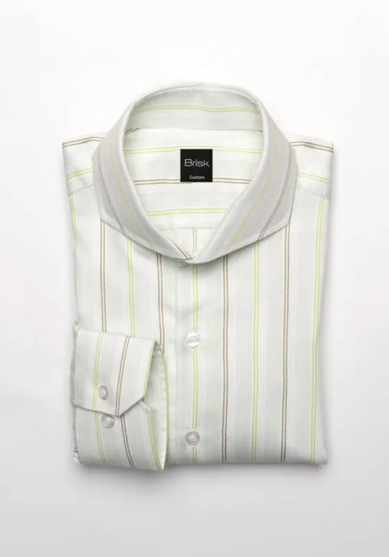 Egyptian Mint Green Diamond Structured Poly Stripes Shirt made by Brisk Shirts