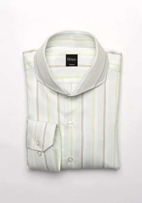 Egyptian Mint Green Diamond Structured Poly Stripes Shirt sold by Brisk Shirts