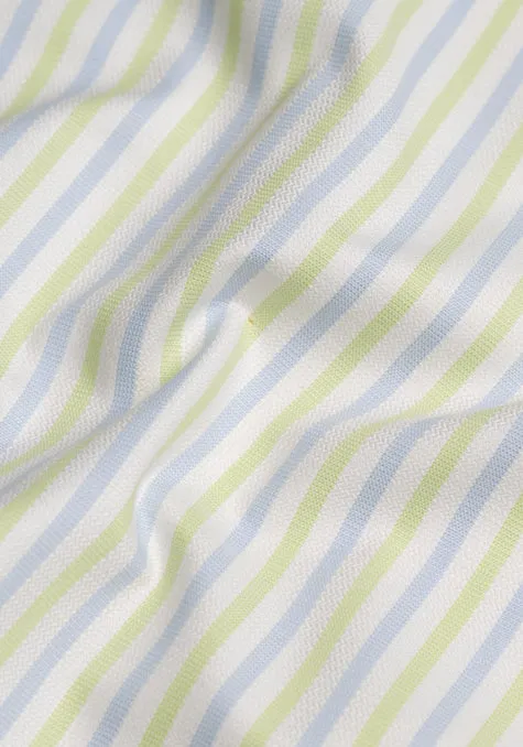 Egyptian Pastel Green Blue Structured Stripes Shirt - 2 Ply Cotton sold by Brisk Shirts product image thumbnail 3