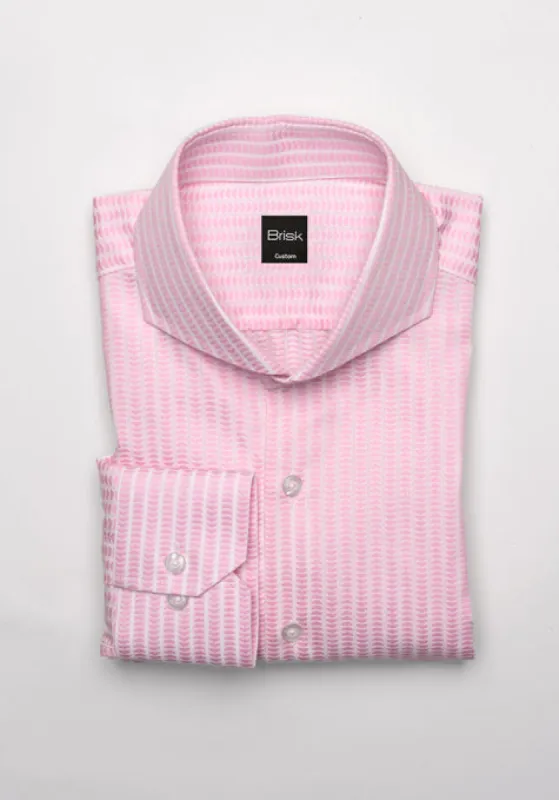 Pink On White Structured Stripes Shirt sold by Brisk Shirts