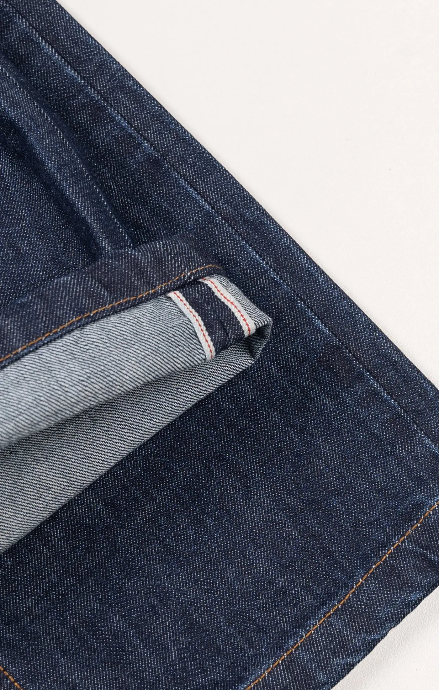 Blue Rinse Wash Slim Straight Selvedge Jeans - Stud sold by Brisk Shirts product image thumbnail 4