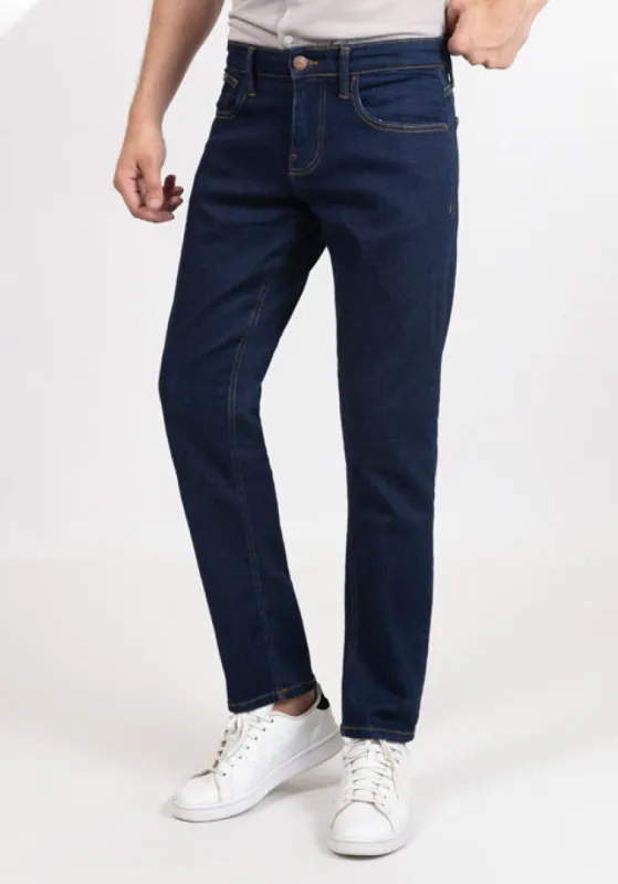 Dark Blue Rinse Wash Slim Fit Jeans - Rotary sold by Brisk Shirts