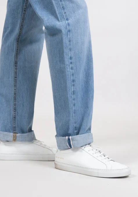 Light Wash Slim Straight Selvedge Jeans - Stud sold by Brisk Shirts product image thumbnail 3