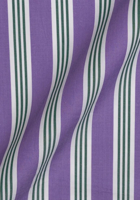 Crisp Purple Green Bold Stripes - Wrinkle Resistant sold by Brisk Shirts
