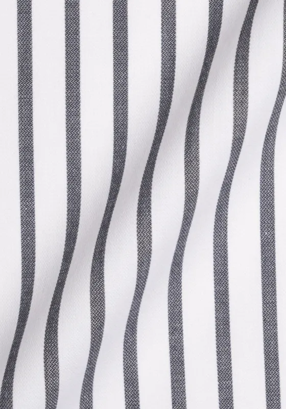 Charcoal Wide Stripes Pima Cotton - Wrinkle Resistant sold by Brisk Shirts
