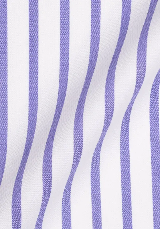 Purple Wide Stripes Pima Cotton - Wrinkle Resistant sold by Brisk Shirts