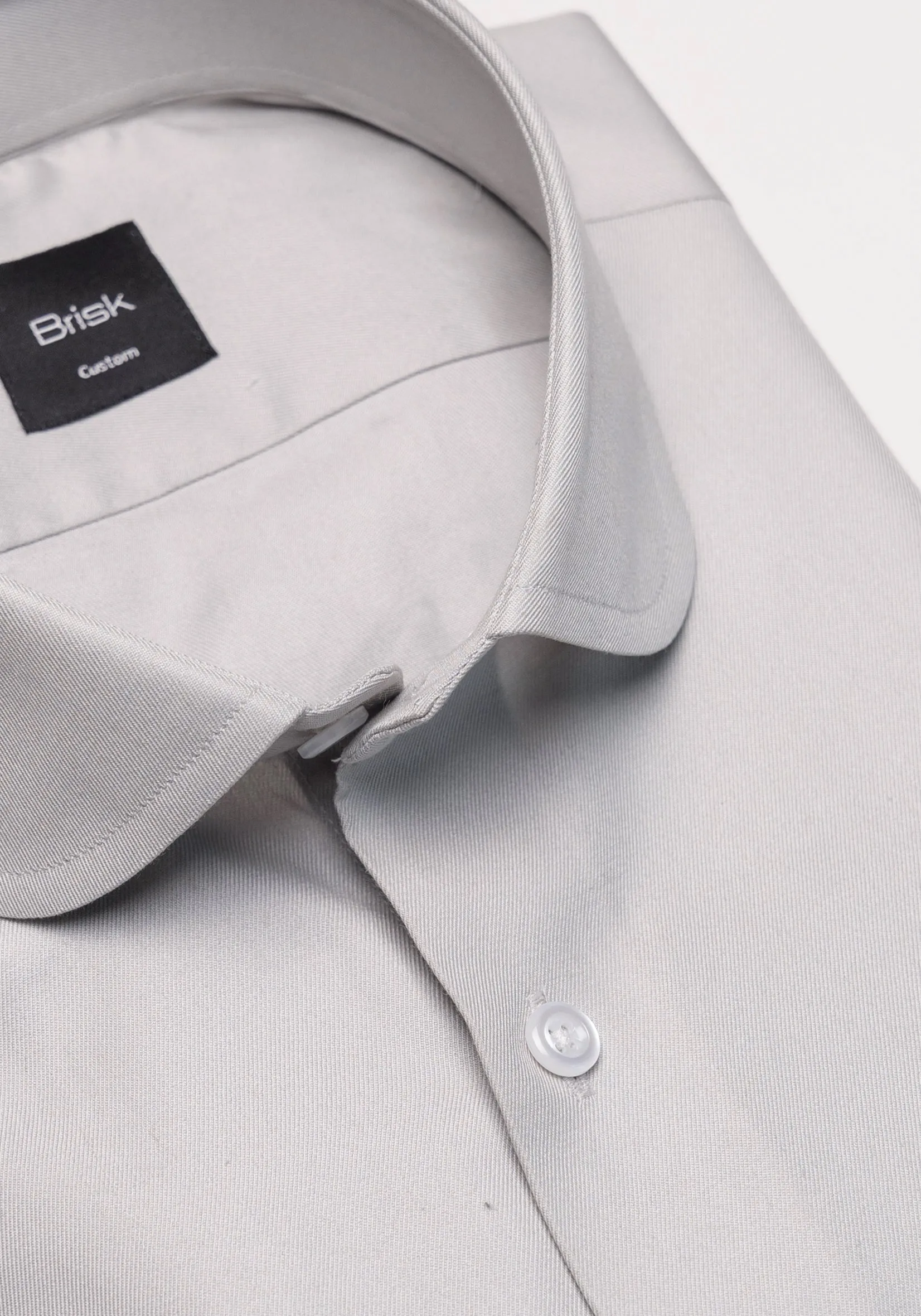 Light Grey Twill Pima Cotton - Club Collar sold by Brisk Shirts product image thumbnail 2