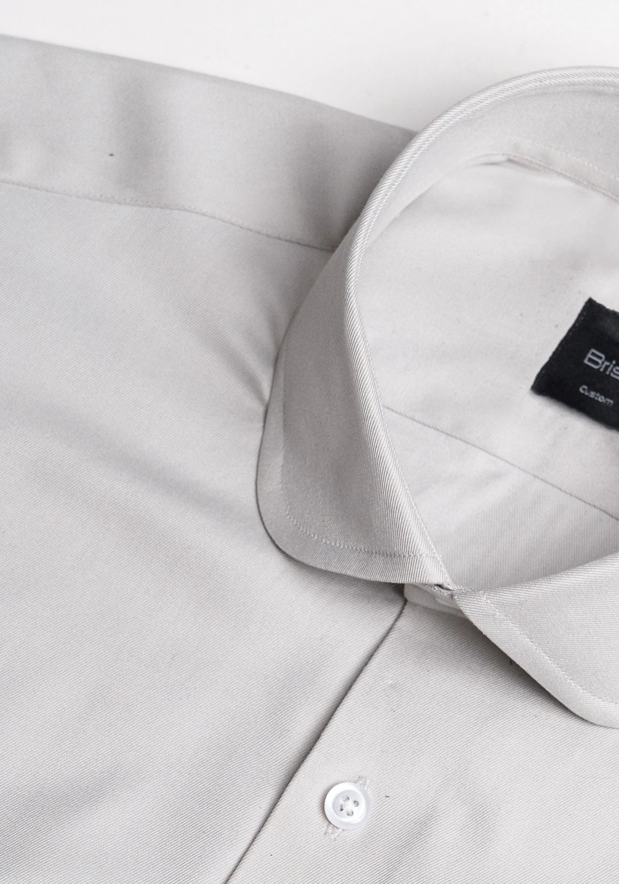 Light Grey Twill Pima Cotton - Club Collar sold by Brisk Shirts product image thumbnail 3