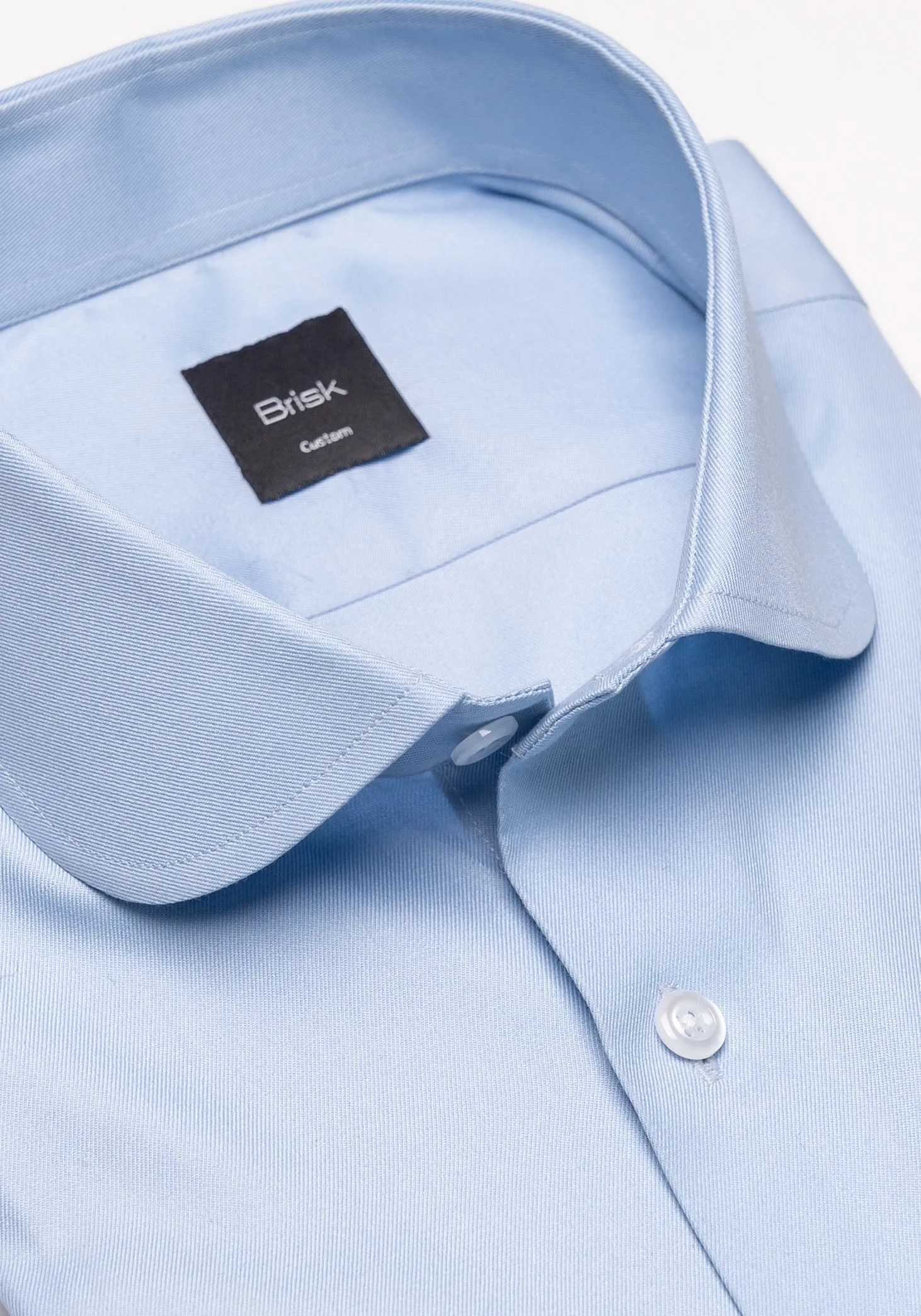 Sky Blue Twill Pima Cotton Shirt - Club Collar sold by Brisk Shirts product image thumbnail 2