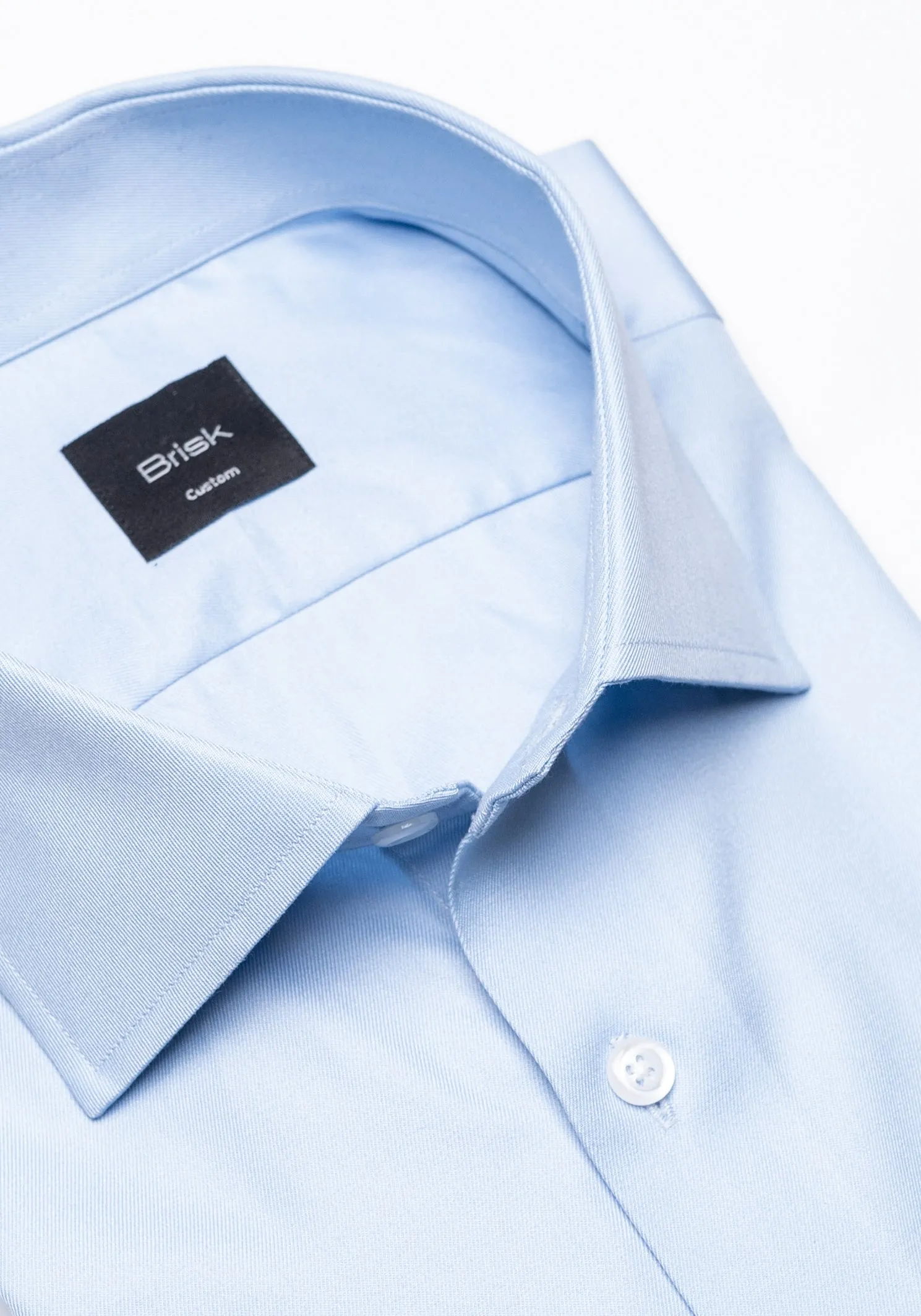 Sky Blue Twill Pima Cotton Shirt - Cutaway Classic Collar sold by Brisk Shirts product image thumbnail 3