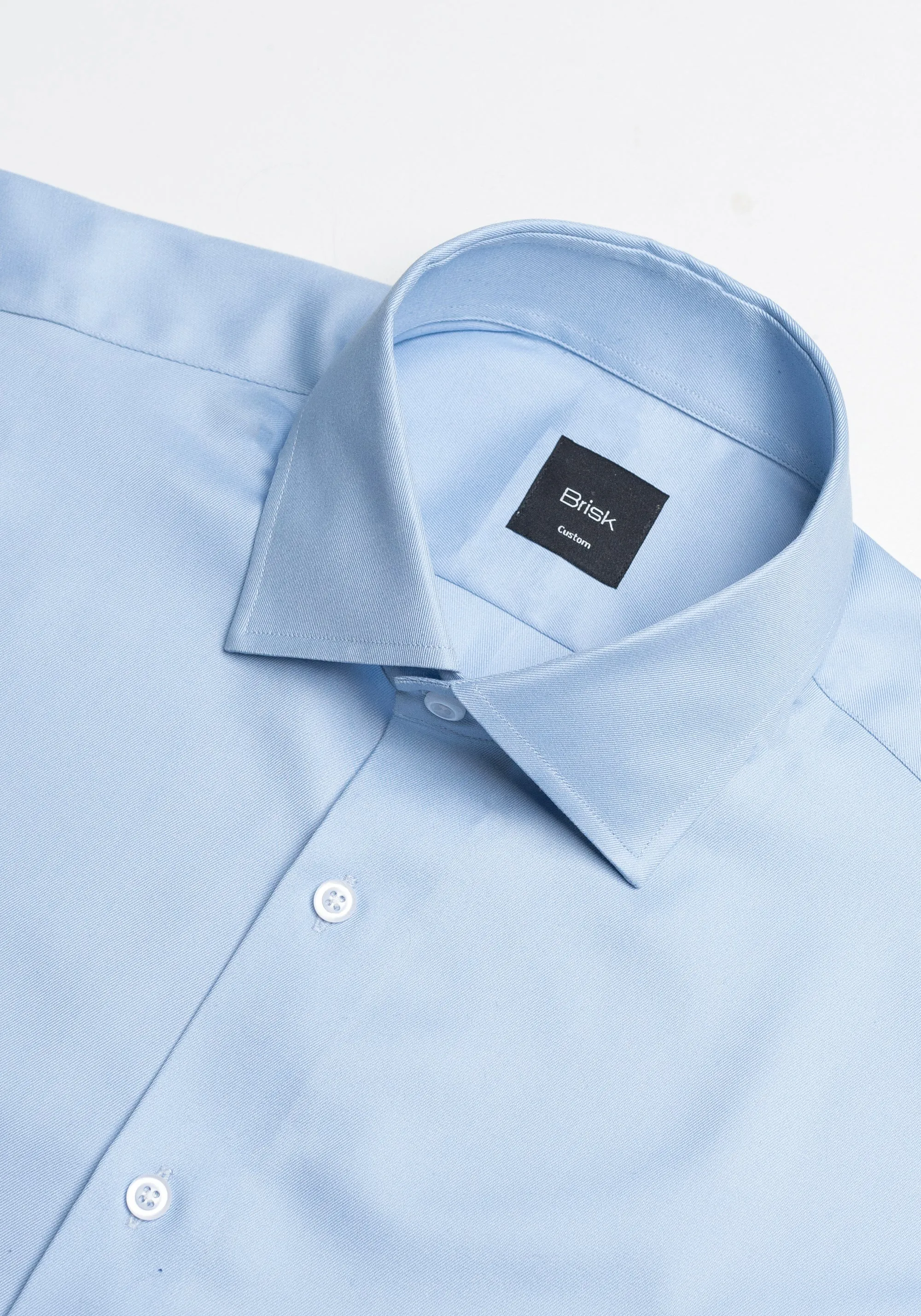 Sky Blue Twill Pima Cotton Shirt - Cutaway Classic Collar sold by Brisk Shirts product image thumbnail 2