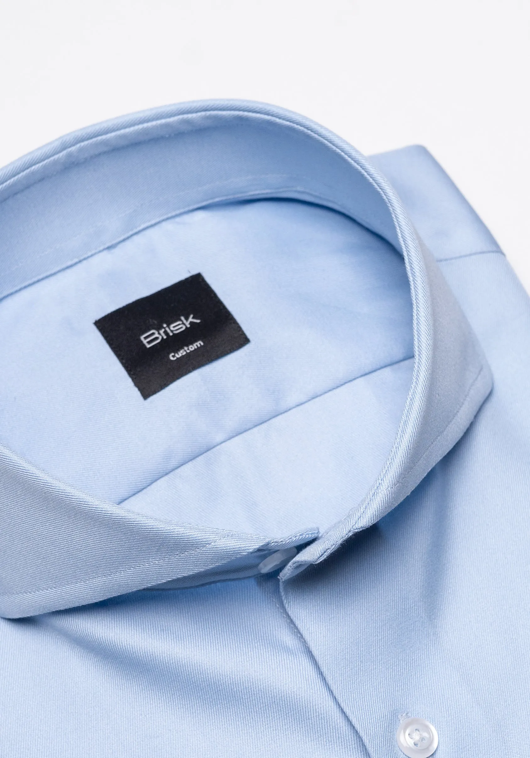 Sky Blue Twill Pima Cotton Shirt - Cutaway Extreme Collar sold by Brisk Shirts product image thumbnail 2