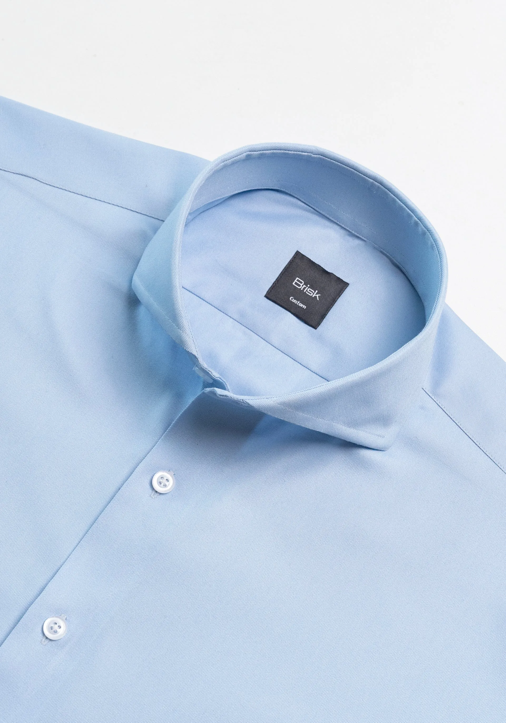 Sky Blue Twill Pima Cotton Shirt - Cutaway Extreme Collar sold by Brisk Shirts product image thumbnail 3