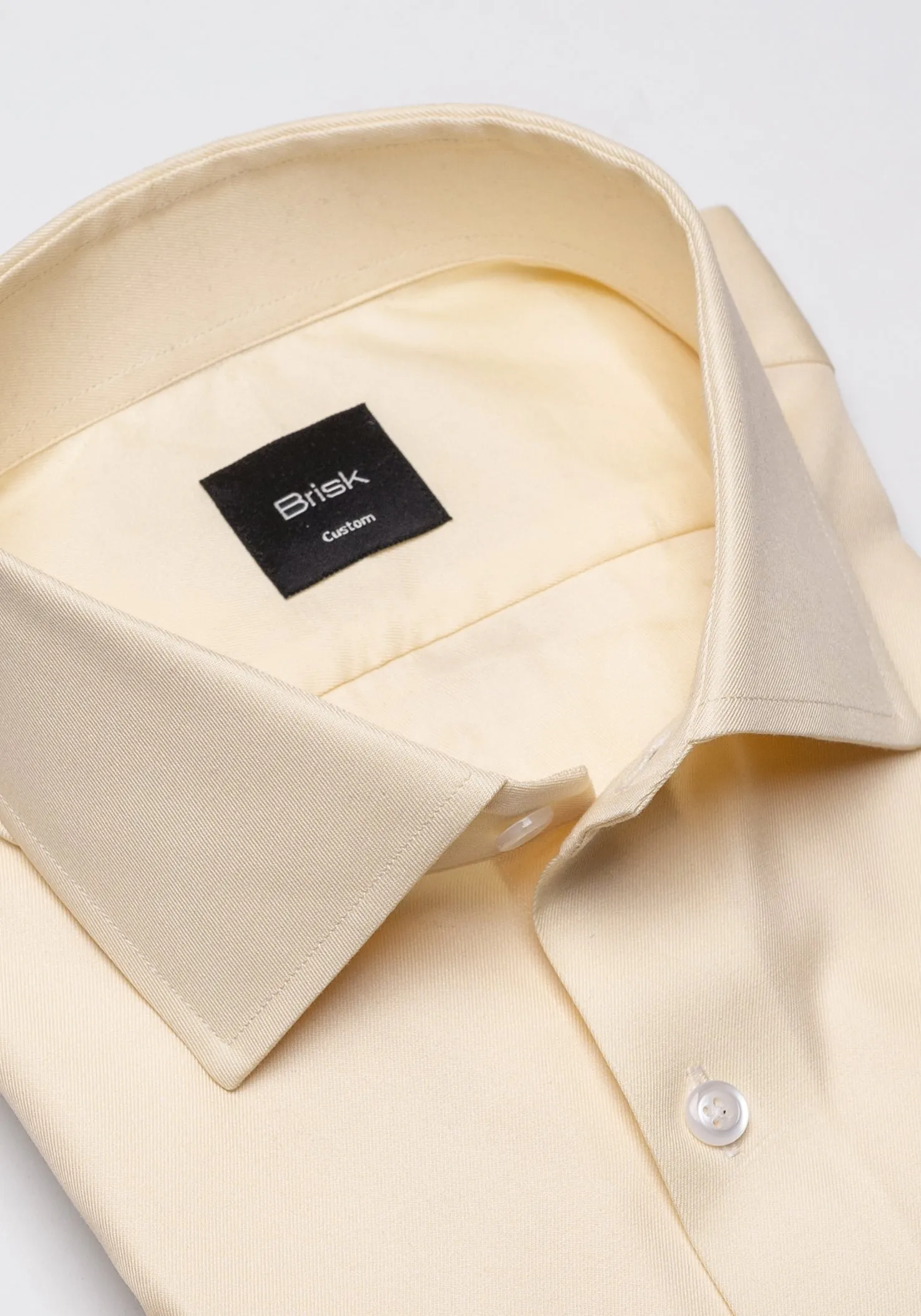 Yellow Twill Pima Cotton Shirt - Cutaway Classic Collar sold by Brisk Shirts product image thumbnail 2