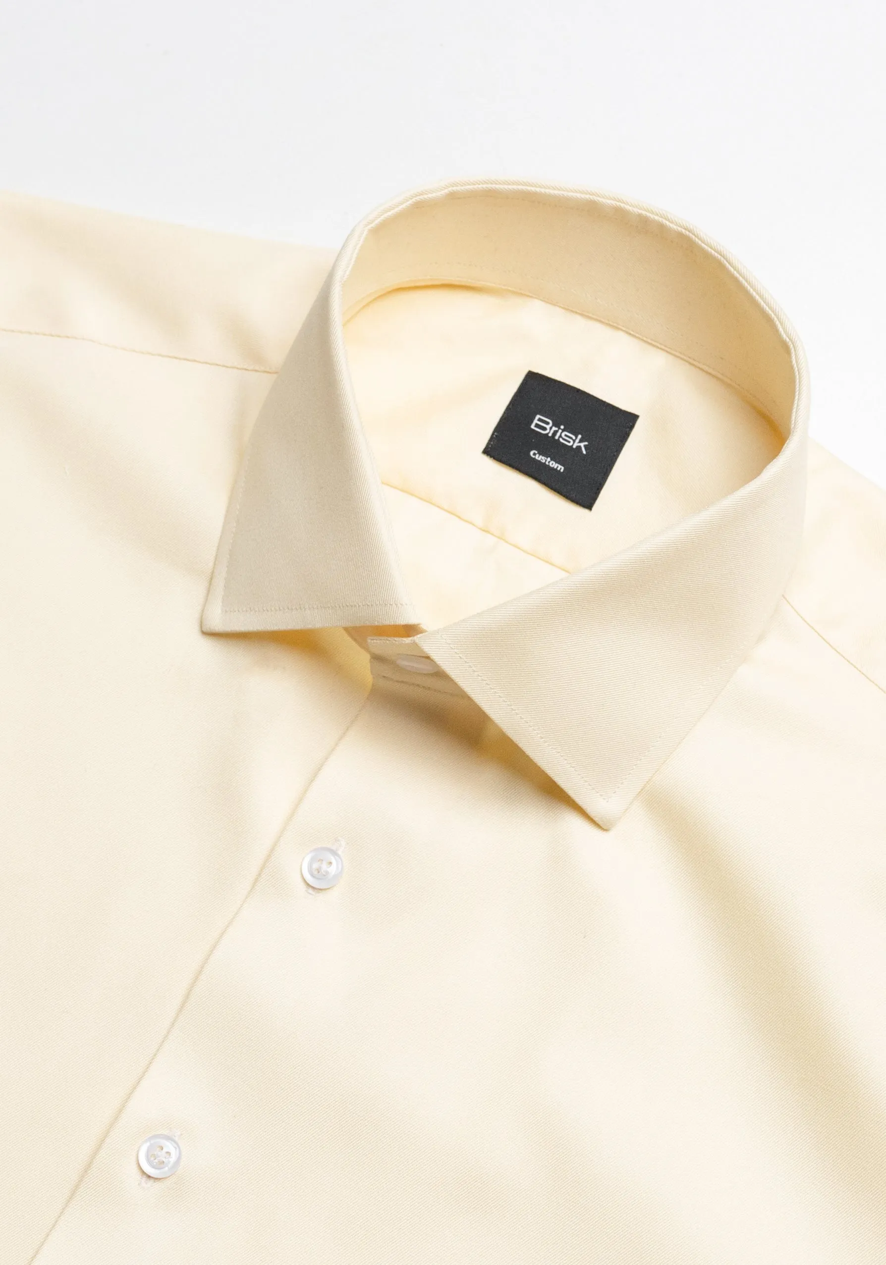 Yellow Twill Pima Cotton Shirt - Cutaway Classic Collar sold by Brisk Shirts product image thumbnail 3