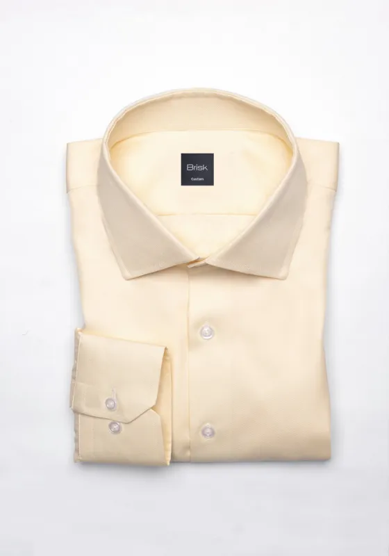 Yellow Twill Pima Cotton Shirt - Cutaway Classic Collar sold by Brisk Shirts