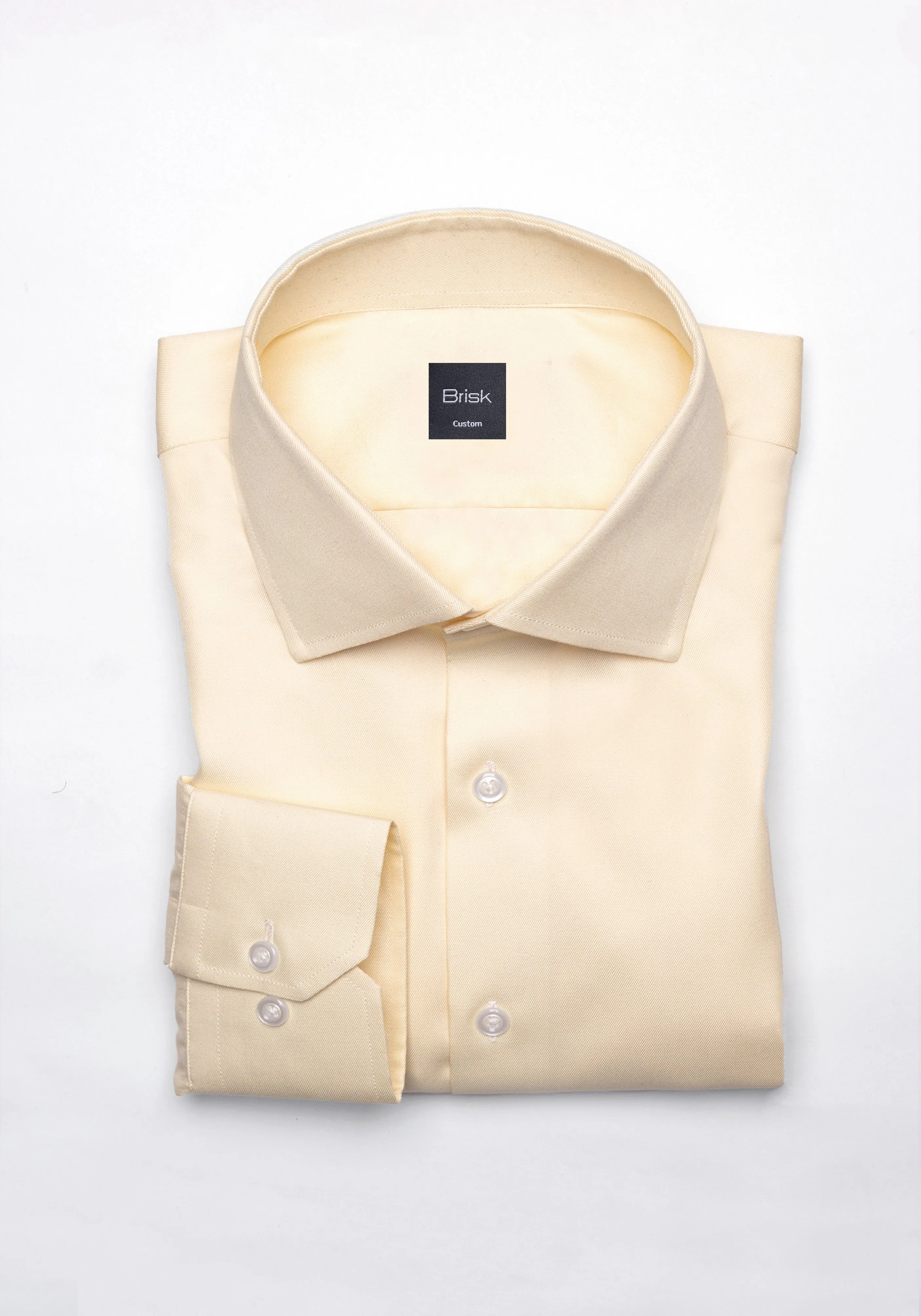 Yellow Twill Pima Cotton Shirt - Cutaway Classic Collar sold by Brisk Shirts