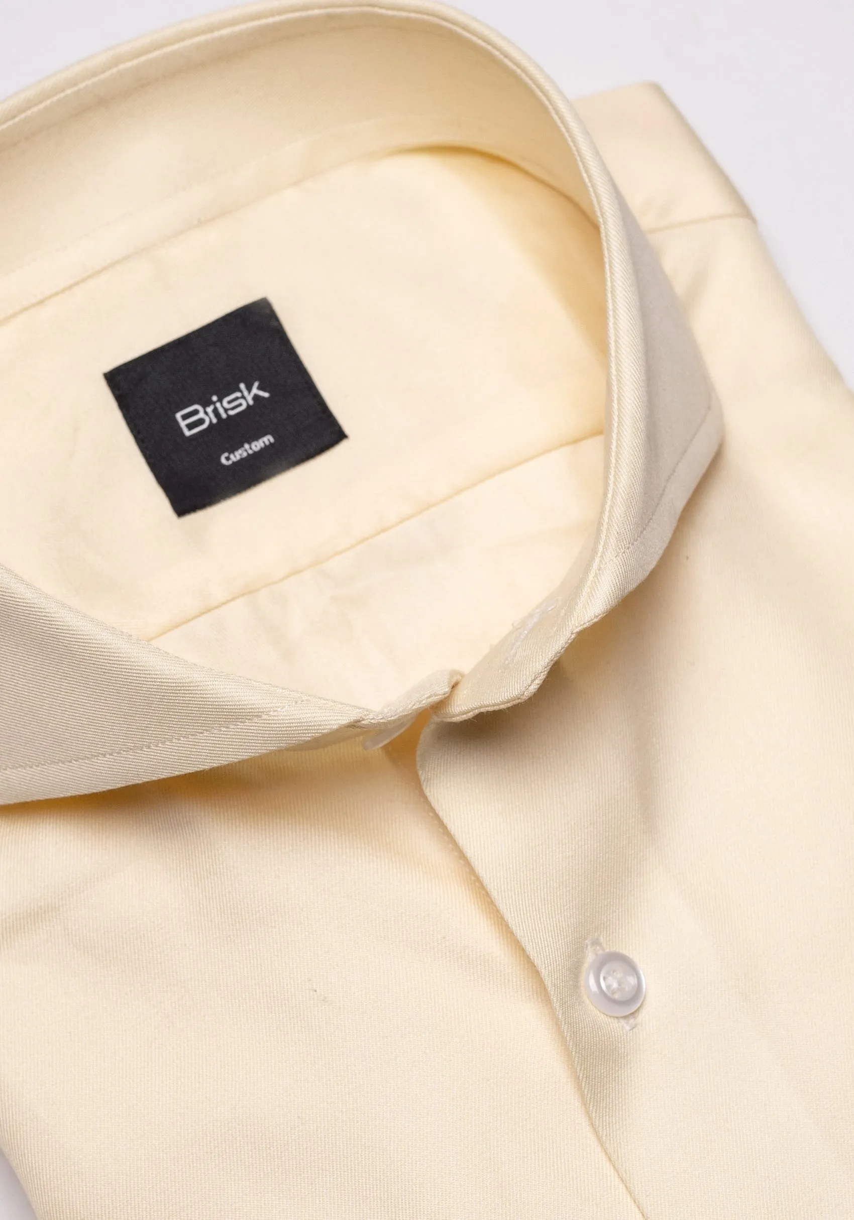 Yellow Twill Pima Cotton Shirt - Cutaway Extreme Collar sold by Brisk Shirts product image thumbnail 2