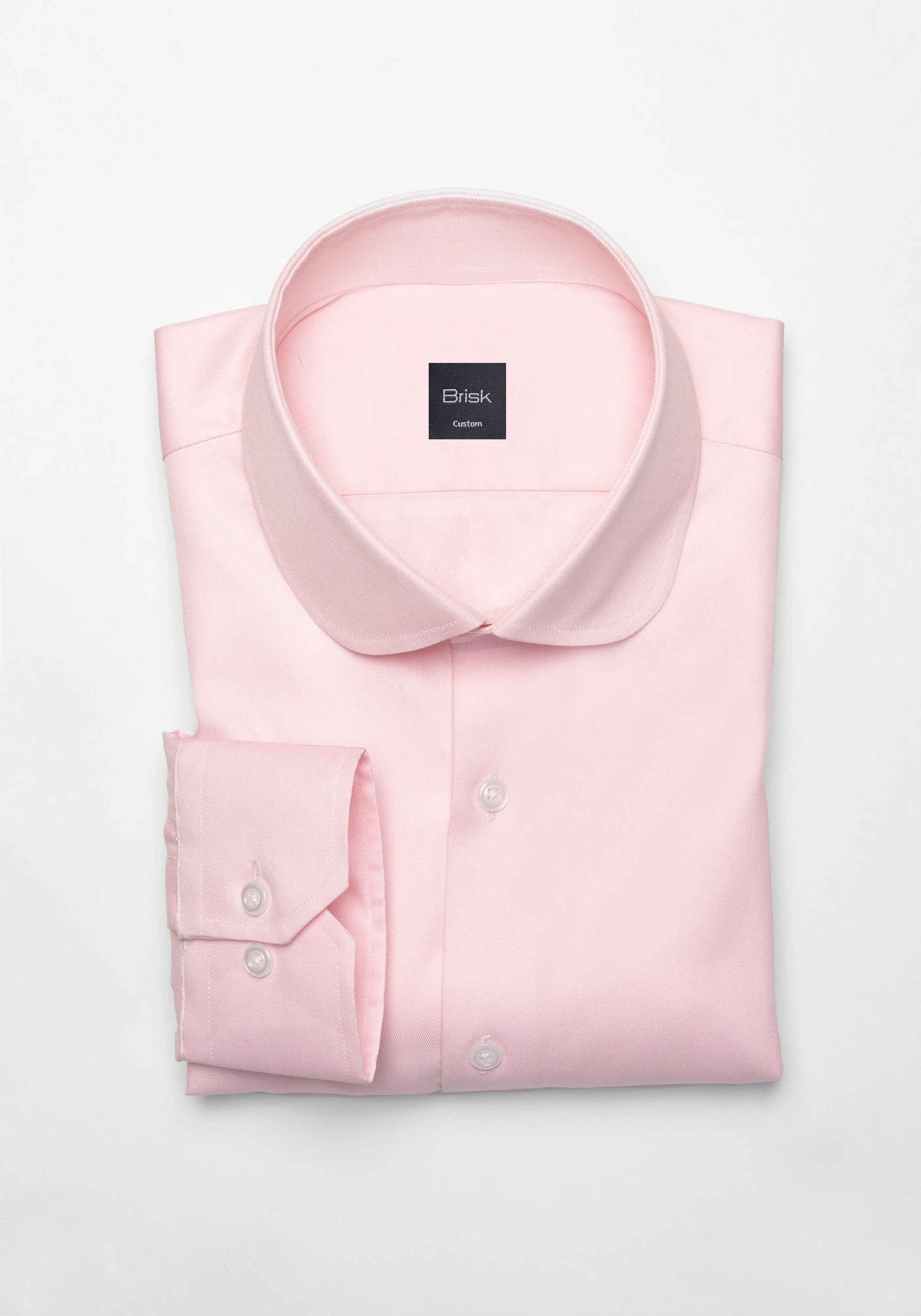 Pink Twill Pima Cotton Shirt - Club Collar sold by Brisk Shirts