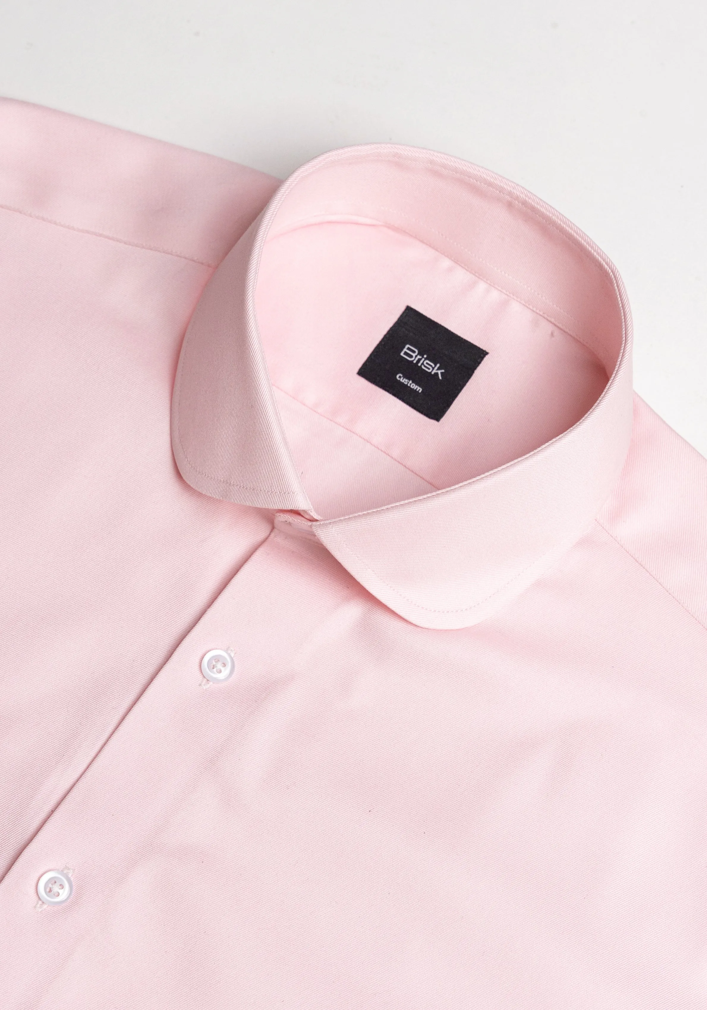 Pink Twill Pima Cotton Shirt - Club Collar sold by Brisk Shirts product image thumbnail 3