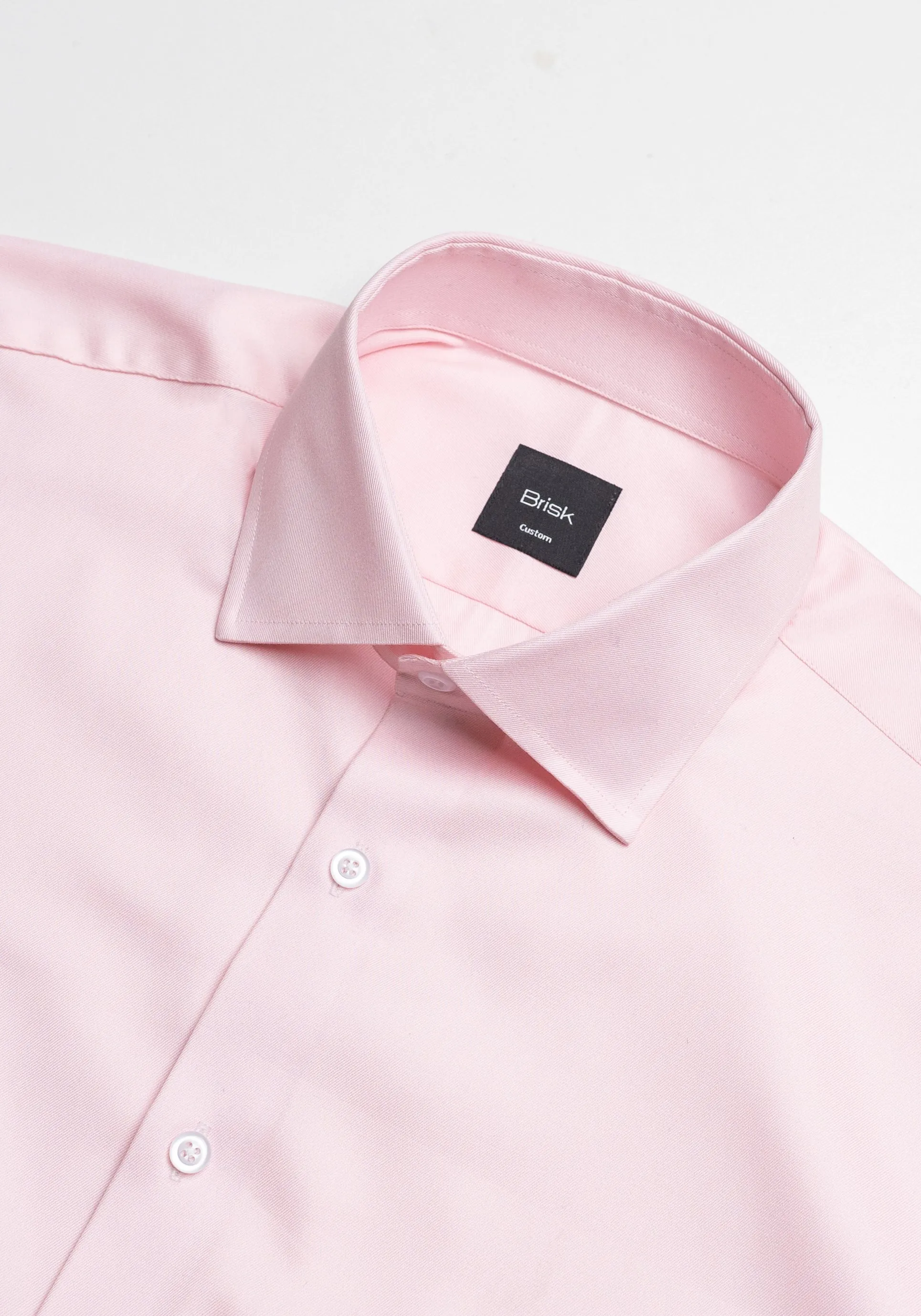 Pink Twill Pima Cotton Shirt - Cutaway Classic Collar sold by Brisk Shirts product image thumbnail 2