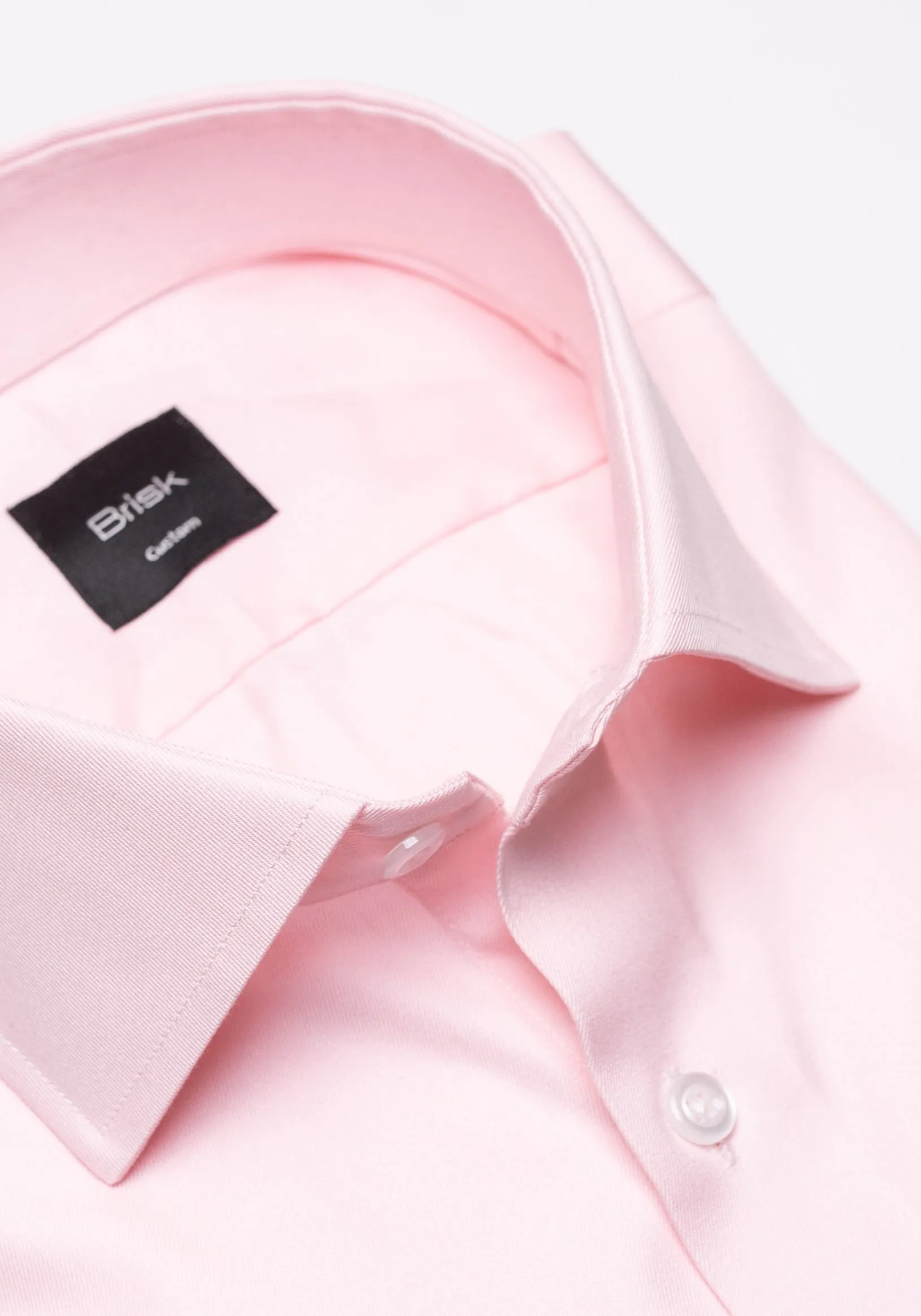 Pink Twill Pima Cotton Shirt - Cutaway Classic Collar sold by Brisk Shirts product image thumbnail 3