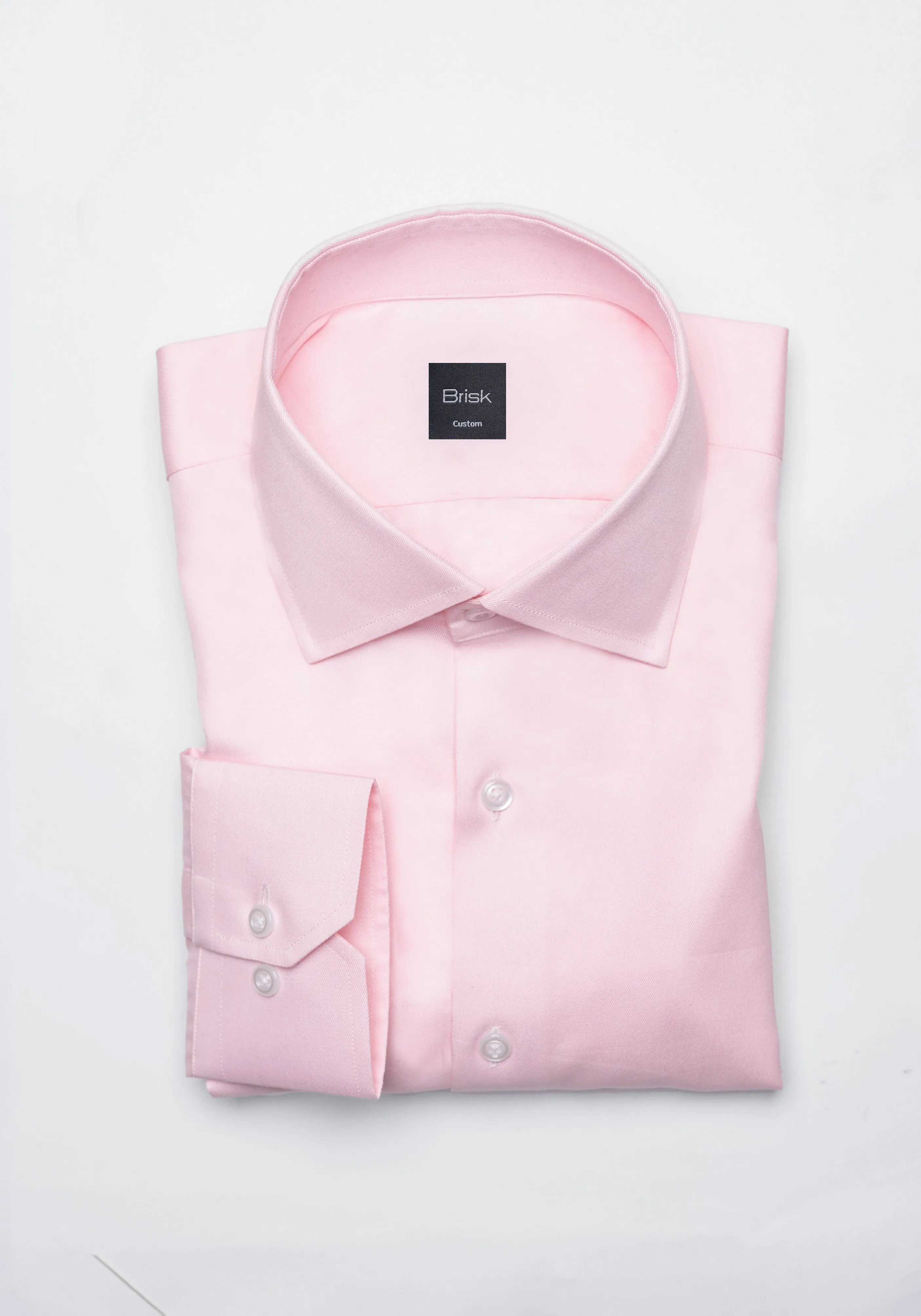 Pink Twill Pima Cotton Shirt - Cutaway Classic Collar sold by Brisk Shirts