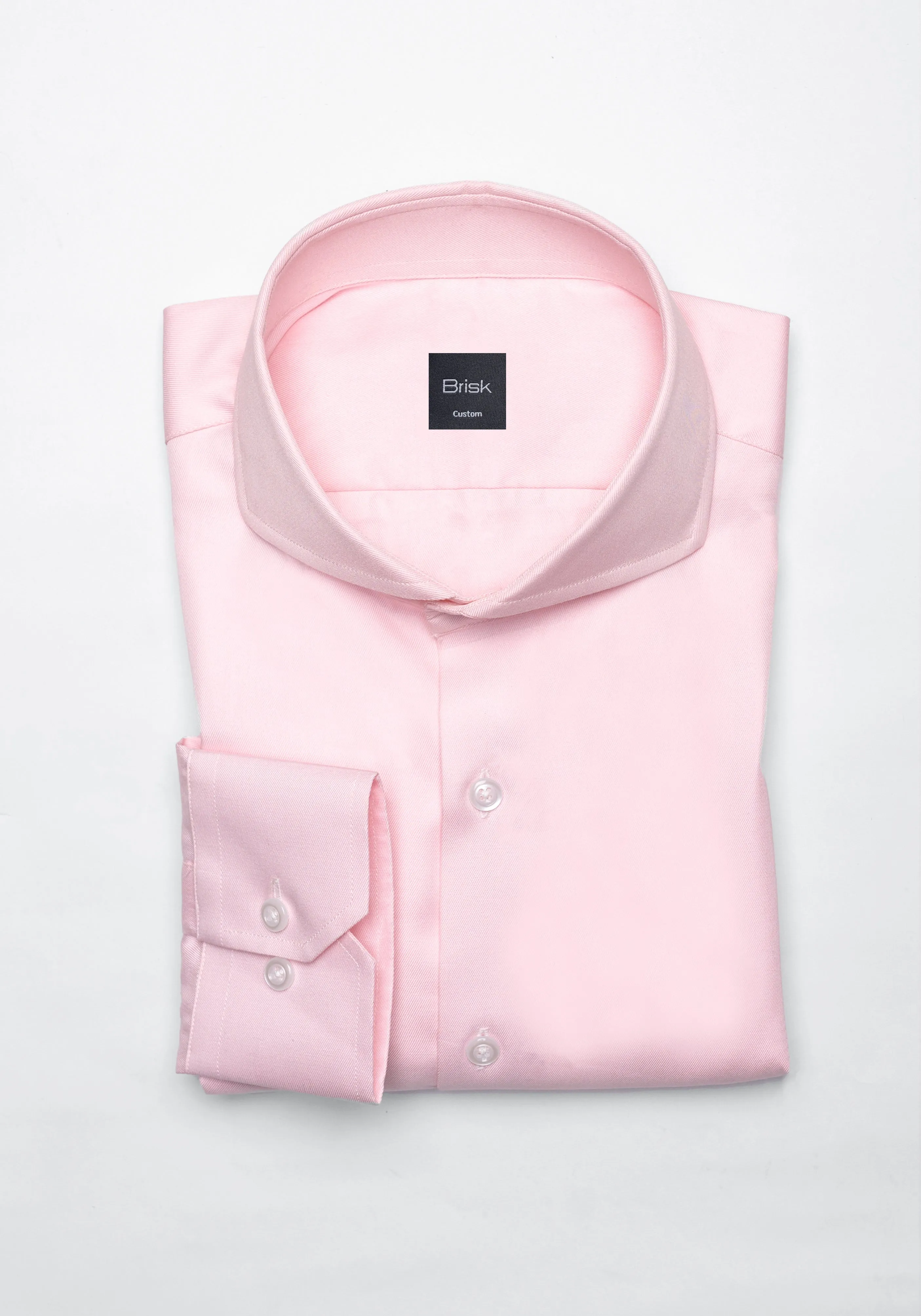 Pink Twill Pima Cotton Shirt - Cutaway Extreme Collar sold by Brisk Shirts