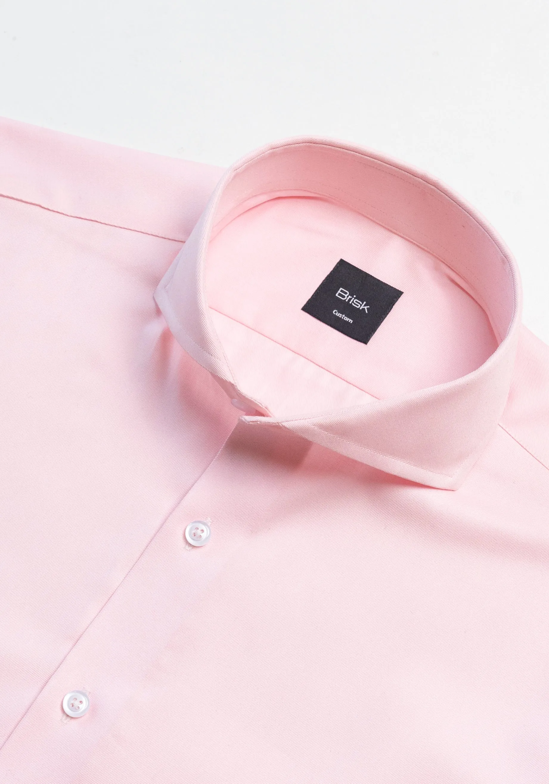 Pink Twill Pima Cotton Shirt - Cutaway Extreme Collar sold by Brisk Shirts product image thumbnail 3