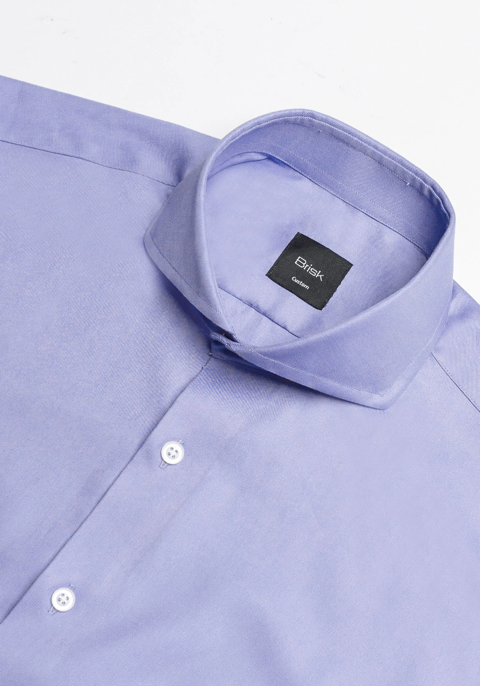 Purple Twill Pima Cotton Shirt - Cutaway Extreme Collar sold by Brisk Shirts product image thumbnail 3
