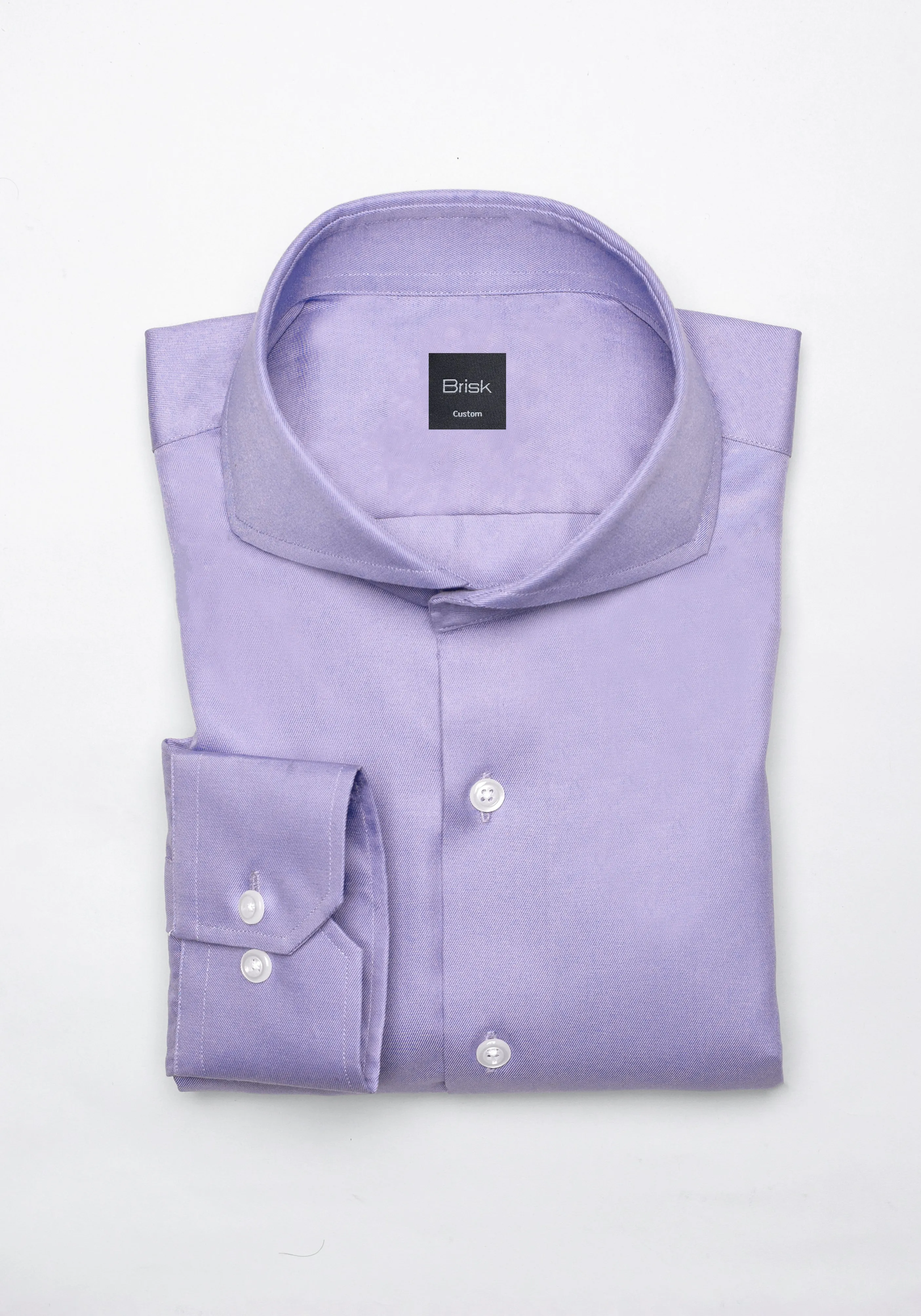 Purple Twill Pima Cotton Shirt - Cutaway Extreme Collar sold by Brisk Shirts