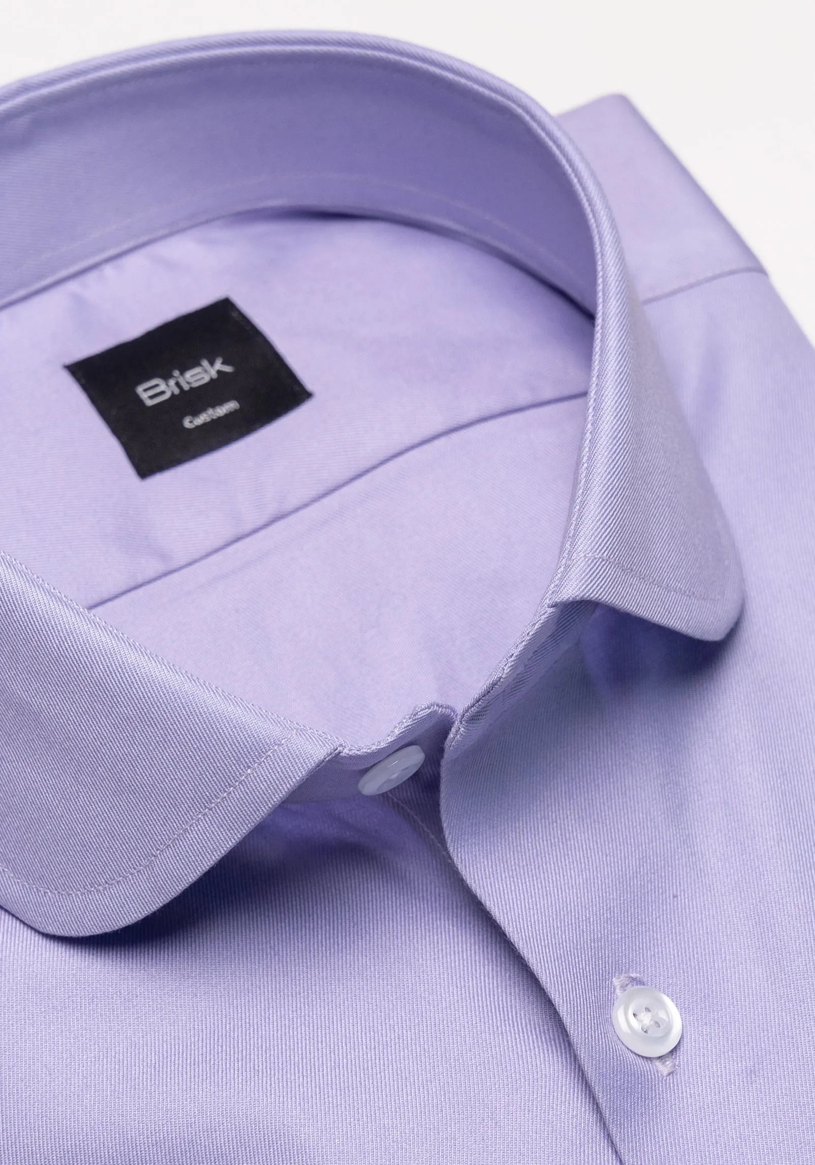 Purple Twill Pima Cotton Shirt - Club Collar sold by Brisk Shirts product image thumbnail 2