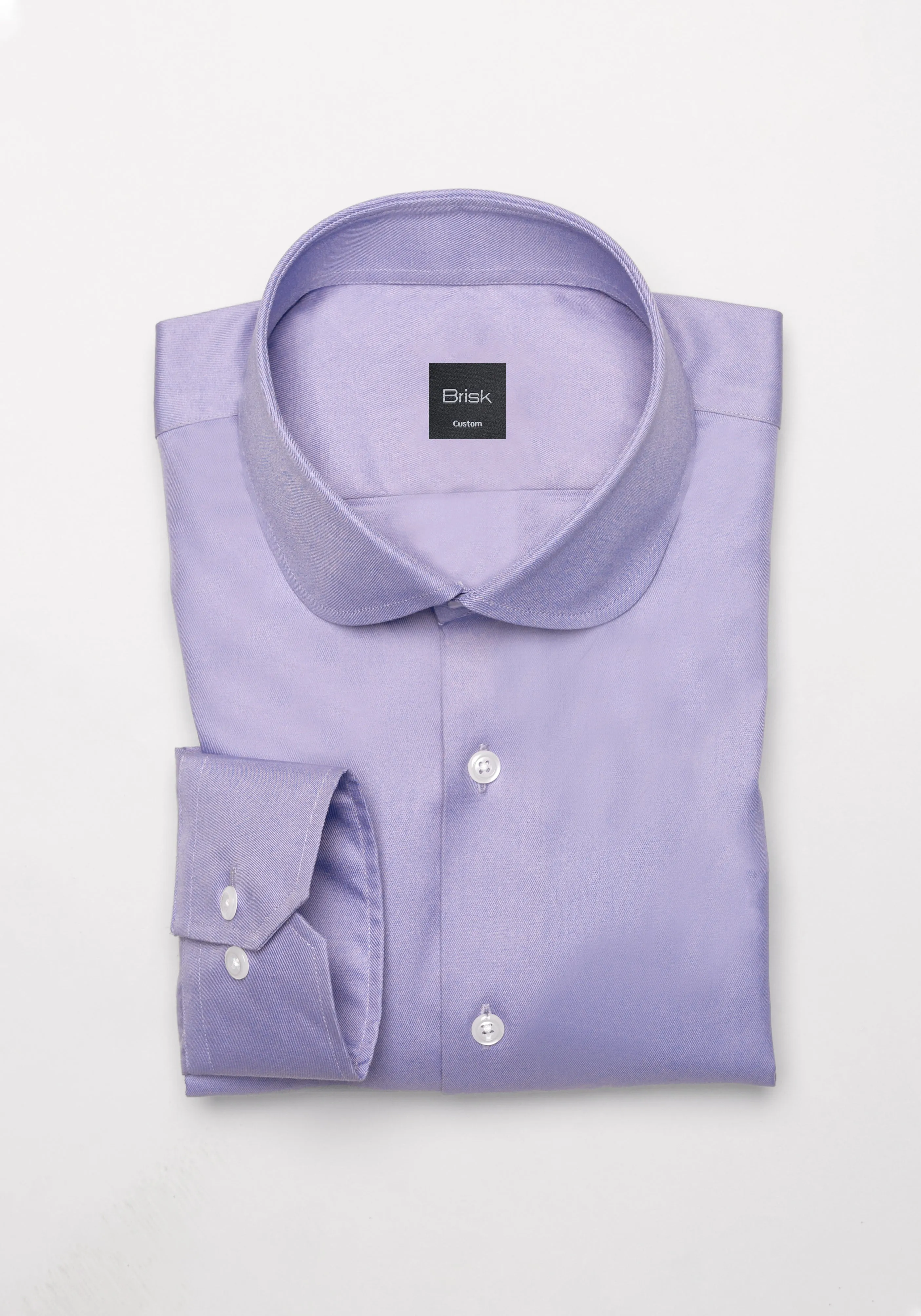 Purple Twill Pima Cotton Shirt - Club Collar sold by Brisk Shirts